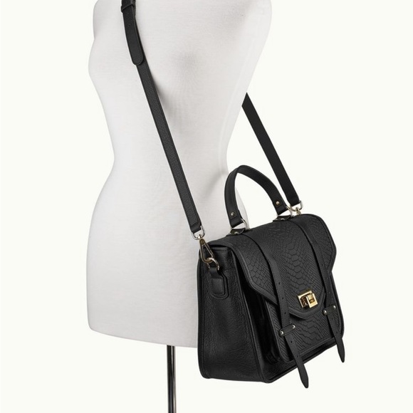 Gigi NY Bag - Hayden Satchel - black embossed python - Picture 2 of 8